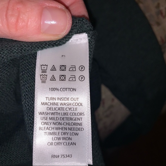 Mens Quarter Zip cotton sweater dark green new with tags Telluride Clothing Co - Picture 8 of 10